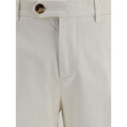 Brunello Cucinelli White Cotton Casual Pants