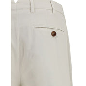 Brunello Cucinelli White Cotton Casual Pants
