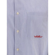 Valentino Blue Cotton Pattern Shirt