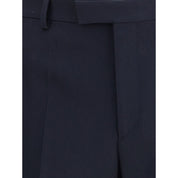 Valentino Blue Fleece Wool Dress Pants