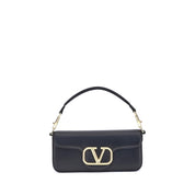 Valentino Garavani Black Calf Leather Bos Taurus Shoulder Bag