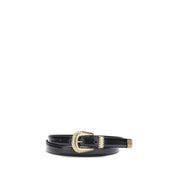 Valentino Garavani Black Calf Leather Bos Taurus Regular Belt