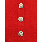 Balmain Red Fleece Wool Top