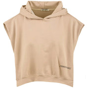 Hinnominate Beige Cotton Women Sleeveless Hoodie