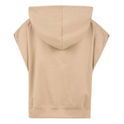 Hinnominate Beige Cotton Women Sleeveless Hoodie