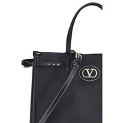 Valentino Garavani Black Calf Leather Bos Taurus Shoulder Bag