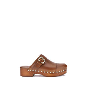Chloé Brown Calf Leather Bos Taurus Clogs