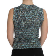 Dolce & Gabbana Blue Wool Sweater Sleeveless Pullover