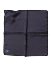 Dolce & Gabbana Blue DG Crown Silk Square Men Foulard Scarf