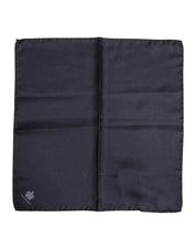 Dolce & Gabbana Blue DG Crown Silk Square Men Foulard Scarf