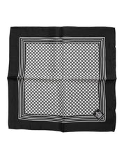 Dolce & Gabbana Black White Patterned Square Men Foulard Scarf