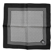 Dolce & Gabbana Black White Patterned Square Men Foulard Scarf