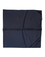 Dolce & Gabbana Dark Blue Silk Square Men Foulard Scarf
