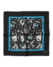 Dolce & Gabbana Black Jazz Club Silk Square Men Foulard Scarf