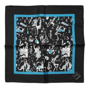Dolce & Gabbana Black Jazz Club Silk Square Men Foulard Scarf