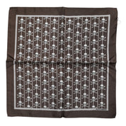 Dolce & Gabbana Brown Skull Silk Square Men Foulard Scarf