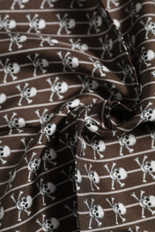 Dolce & Gabbana Brown Skull Silk Square Men Foulard Scarf