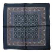 Dolce & Gabbana Blue Printed Silk Square Men Foulard Scarf