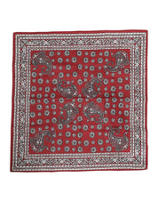 Dolce & Gabbana Red Floral Cotton Square Foulard Scarf