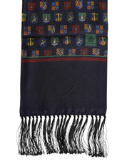 Dolce & Gabbana Blue Silk Printed Fringes Foulard Scarf