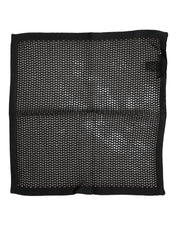 Dolce & Gabbana Black Patterned Cotton Square Foulard Scarf