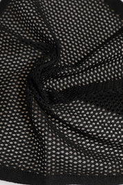 Dolce & Gabbana Black Patterned Cotton Square Foulard Scarf