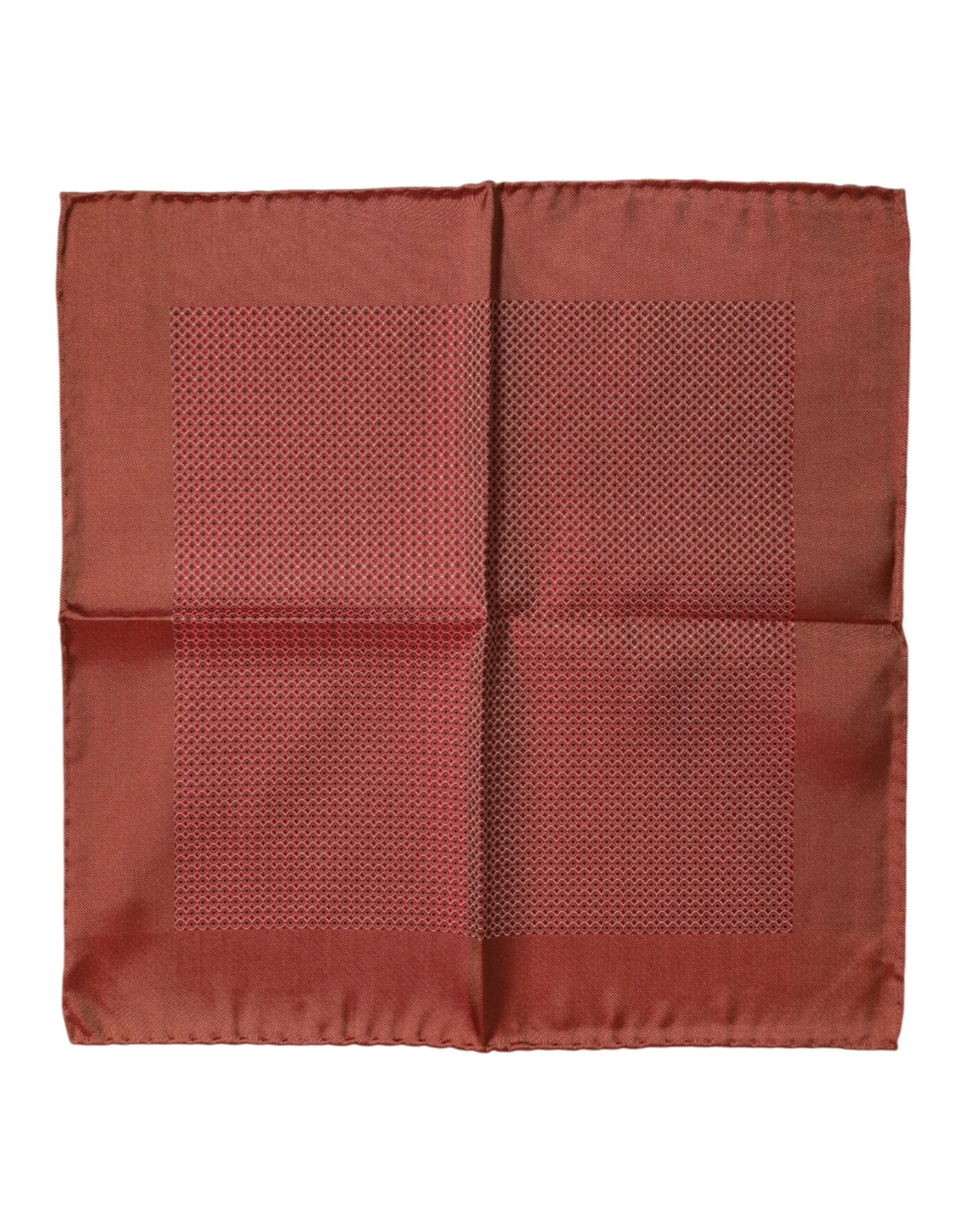 Dolce & Gabbana Orange Silk Square Men Foulard Scarf