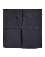 Dolce & Gabbana Dark Blue Silk Square Men Foulard Scarf