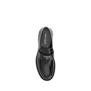 Prada Black Rubber Platform Loafers