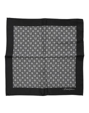 Dolce & Gabbana Black White Patterned Square Foulard Scarf