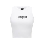 Comme Des Fuckdown White Cotton Women Cropped T-Shirt