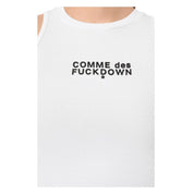 Comme Des Fuckdown White Cotton Women Cropped T-Shirt