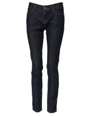 Dolce & Gabbana Blue Skinny Cotton Mid Waisted Denim Jeans