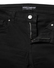 Dolce & Gabbana Black Skinny Cotton Mid Waisted Denim Jeans