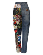 Dolce & Gabbana Blue AMBER Patchwork High Waist Denim Jeans