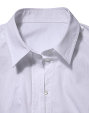 Dolce & Gabbana White Cotton Long Sleeves Collared Top Shirt
