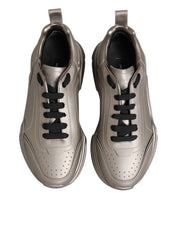 Dolce & Gabbana Silver DAYMASTER Leather Men Sneakers Shoes