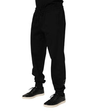 Dolce & Gabbana Black Cotton Men Jogger Sweatpants Pants