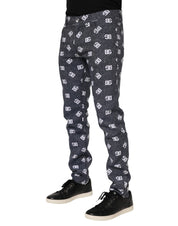 Dolce & Gabbana Dark Gray Logo Cotton Skinny Slim Denim Jeans