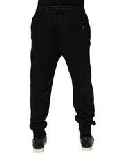 Dolce & Gabbana Black Cotton Drawstring Jogger Pants