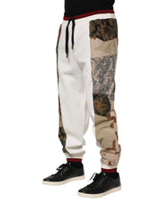 Dolce & Gabbana White Patchwork Jogger Pants