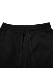Dolce & Gabbana Black Cotton Logo Tape Men Jogger Pants