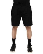 Dolce & Gabbana Black Cotton Knee Length Men Bermuda Shorts