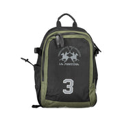 La Martina Black Polyester Backpack