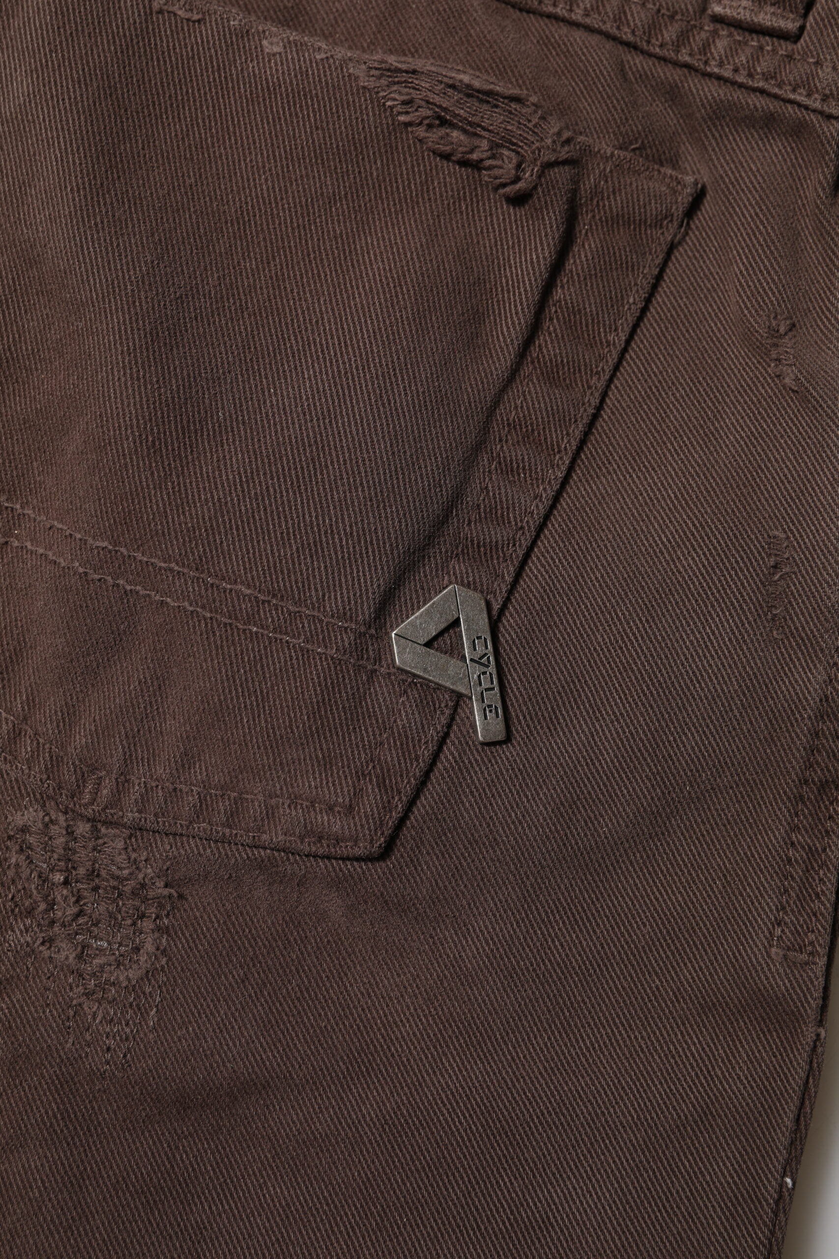 CYCLE Brown Cotton Low Waist Skinny Casual Jeans