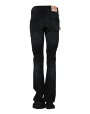 John Galliano Black Cotton Mid Waist Tapered Denim Jeans