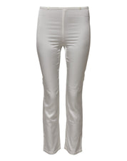 Dolce & Gabbana Ivory Silk Tapered High Waist Pants