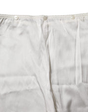 Dolce & Gabbana Ivory Silk Tapered High Waist Pants