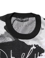 Dolce & Gabbana Multicolor Silk Camouflage Pullover Sweater