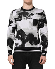 Dolce & Gabbana Multicolor Silk Camouflage Pullover Sweater